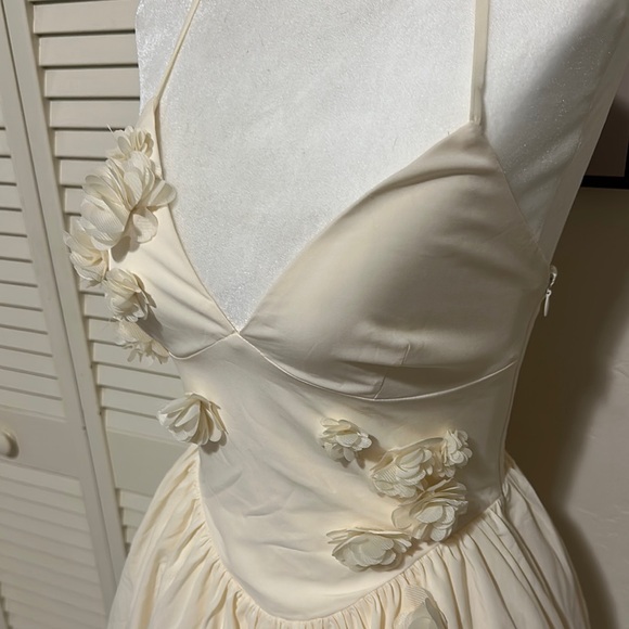 Oh Polly Cream Floral Halter Skater Dress - Picture 11 of 12